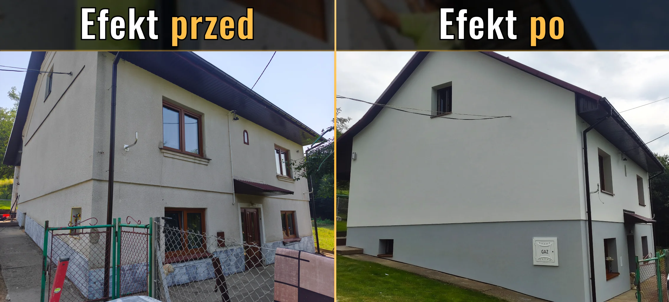 budynek z elewacją i dociepleniem